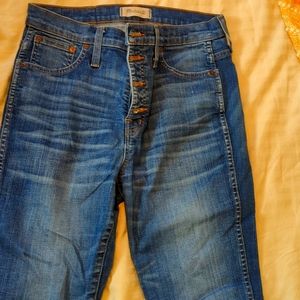 Madewell 10in high rise skinny button front  faded blue guc